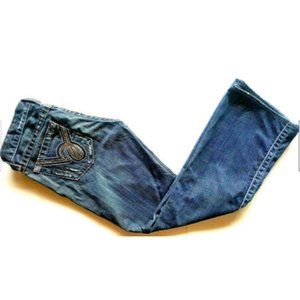 Bebe Jeans Rhinestone Distressed Embellished Pockets Flare Bootcut Sz 26